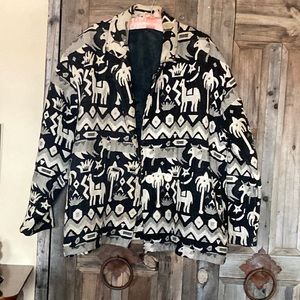 Pier One Passport Black and white coat.